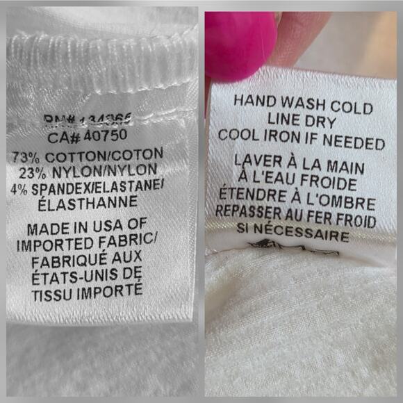 Marla Wynne New White Crinkle Button Front Blouse Tunic Cotton Stretch USA Sz M - Picture 9 of 10